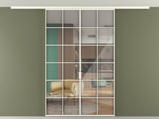 Перегородка Formato вдоль стены на потолок 2 створки