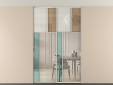 Перегородка Mosaic внутри проёма двустворчатая со скрытым креплением в потолок