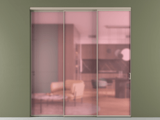 Перегородка Formato внутри проёма 3 створки с синхронным механизмом