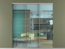 Перегородка Formato внутри проёма 3 створки с синхронным механизмом