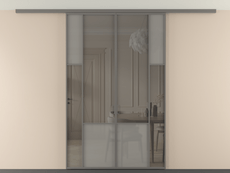 Перегородка Мозаик вдоль стены на потолок 2 створки