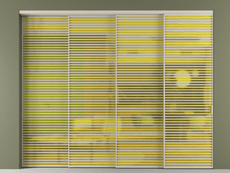 Перегородка Формато внутри проёма 4 створки с синхронным механизмом