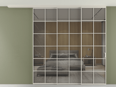 Перегородка Формато вдоль стены на потолок 3 створки с синхронным механизмом