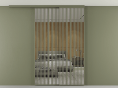 Перегородка Формато вдоль стены на потолок 2 створки с синхронным механизмом