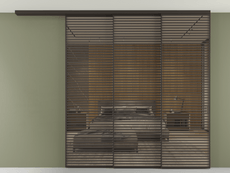 Перегородка Formato вдоль стены на потолок 3 створки с синхронным механизмом