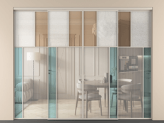 Перегородка Мозаик внутри проёма 4 створки