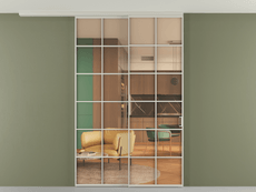 Перегородка Формато вдоль стены на потолок 2 створки с синхронным механизмом