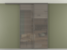 Перегородка Формато вдоль стены на потолок 2 створки с синхронным механизмом