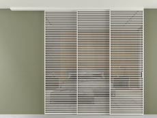 Перегородка Формато вдоль стены на потолок 3 створки с синхронным механизмом