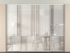 Перегородка Mosaic внутри проёма скрытое крепление в потолок 4 створки