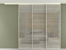 Перегородка Formato вдоль стены на потолок 3 створки с синхронным механизмом