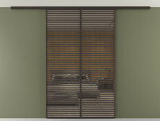 Перегородка Formato вдоль стены на потолок 2 створки