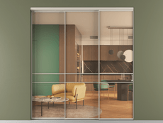 Перегородка Formato внутри проёма 3 створки с синхронным механизмом