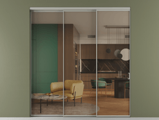 Перегородка Формато внутри проёма 3 створки с синхронным механизмом