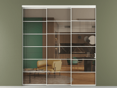 Перегородка Формато внутри проёма 3 створки с синхронным механизмом