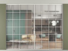 Перегородка Formato внутри проёма скрытое крепление в потолок 4 створки