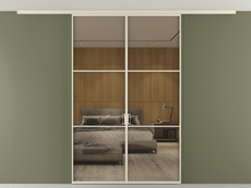 Перегородка Формато вдоль стены на потолок 2 створки