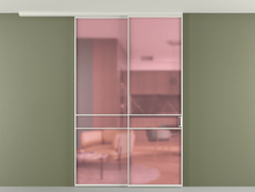 Перегородка Formato вдоль стены на потолок 2 створки с синхронным механизмом