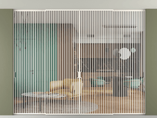 Перегородка Formato внутри проёма скрытое крепление в потолок 4 створки