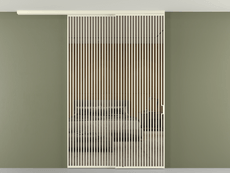 Перегородка Формато вдоль стены на потолок 2 створки с синхронным механизмом