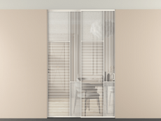 Перегородка Mosaic внутри проёма скрытое крепление в потолок 2 створки