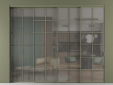 Перегородка Formato внутри проёма 4 створки с синхронным механизмом