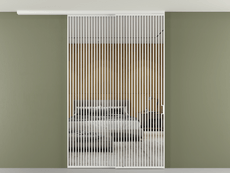 Перегородка Formato вдоль стены на потолок 2 створки с синхронным механизмом