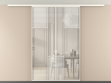 Перегородка Мозаик вдоль стены на потолок 2 створки