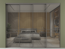 Перегородка Formato внутри проёма 4 створки с синхронным механизмом