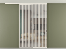 Перегородка Формато вдоль стены на потолок 2 створки с синхронным механизмом