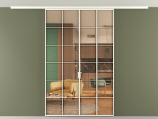 Перегородка Formato вдоль стены на потолок 2 створки