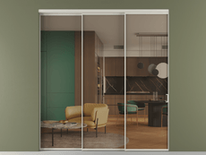 Перегородка Формато внутри проёма 3 створки с синхронным механизмом