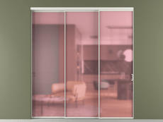 Перегородка Formato внутри проёма 3 створки с синхронным механизмом