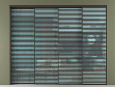 Перегородка Формато внутри проёма 4 створки с синхронным механизмом