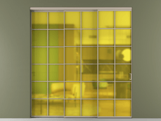 Перегородка Formato внутри проёма 3 створки с синхронным механизмом