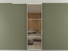 Перегородка Formato вдоль стены на потолок одностворчатая