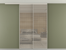 Перегородка Formato вдоль стены на потолок 2 створки с синхронным механизмом