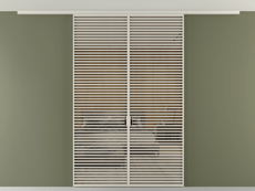 Перегородка Формато вдоль стены на потолок 2 створки