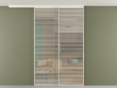 Перегородка Formato вдоль стены на потолок 2 створки с синхронным механизмом