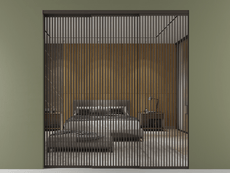 Перегородка Формато внутри проёма 3 створки с синхронным механизмом