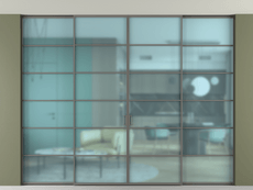 Перегородка Formato внутри проёма скрытое крепление в потолок 4 створки