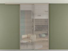 Перегородка Formato вдоль стены на потолок 2 створки с синхронным механизмом