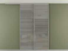 Перегородка Formato вдоль стены на потолок 2 створки с синхронным механизмом