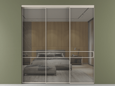 Перегородка Formato внутри проёма 3 створки с синхронным механизмом