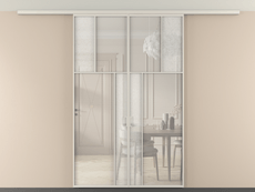 Перегородка Мозаик вдоль стены на потолок 2 створки