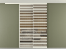 Перегородка Formato вдоль стены на потолок 2 створки с синхронным механизмом