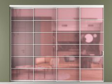 Перегородка Formato внутри проёма 4 створки с синхронным механизмом