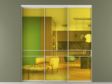 Перегородка Formato внутри проёма 3 створки с синхронным механизмом