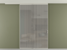 Перегородка Формато вдоль стены на потолок 2 створки с синхронным механизмом