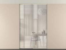 Перегородка Mosaic внутри проёма скрытое крепление в потолок 2 створки